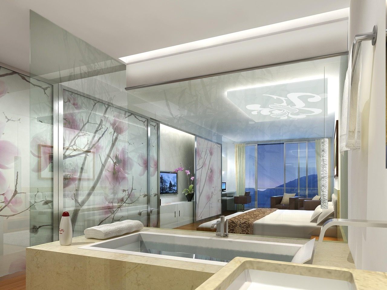 Elegant hotel room at Happyafterglow